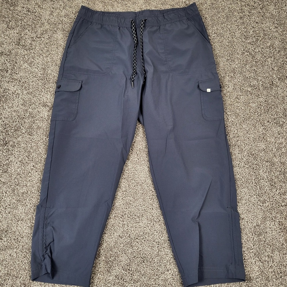 Marika Cargo Pants Womens Large Navy Blue Excellent Ripstop Tactical Crop